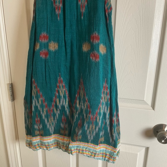 Teal Sleeveless women’s Striped Long Vest - Picture 9 of 11